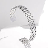 316L Stainless Steel Geometric Cuff Bracelet For Women - 2-Color Bangle