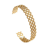 316L Stainless Steel Geometric Cuff Bracelet For Women - 2-Color Bangle