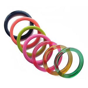 Multicolor Acrylic Resin Bangle Bracelet for Women