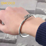 Silver Punk Bracelet Open Adjustable Jewelry