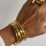 Titanium Steel Zircon Stacked Bracelet Bangle For Women
