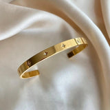 Titanium Steel Zircon Stacked Bracelet Bangle For Women