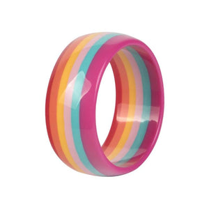Vintage Resin Cuff Charms Stripe Bracelet Bangles for Women