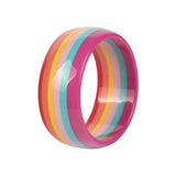 Vintage Resin Cuff Charms Stripe Bracelet Bangles for Women
