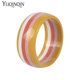 Vintage Resin Cuff Charms Stripe Bracelet Bangles for Women