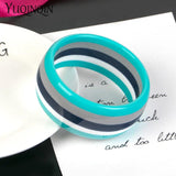 Vintage Resin Cuff Charms Stripe Bracelet Bangles for Women