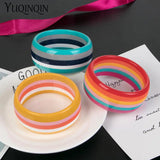 Vintage Resin Cuff Charms Stripe Bracelet Bangles for Women
