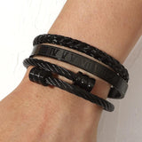 Stainless Steel Cuff Bracelets Rope Chain Link Charm Jewelry