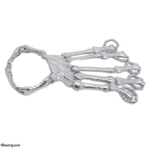 Skull Fingers Metal Skeleton Hand Bracelet With Ring for Women