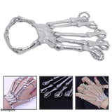 Skull Fingers Metal Skeleton Hand Bracelet With Ring for Women