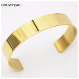 Stainless Steel Golden Cuff Bracelet Mens Women