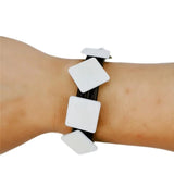 Wood Bracelet Women Gothic Bangles Square Wood Jewelry Rubber Jewelry