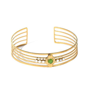 Vintage Stainless Steel Cuff Bracelet and Ring Set