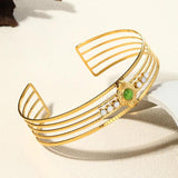 Vintage Stainless Steel Cuff Bracelet and Ring Set