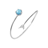 Mermaid Tear Fishtail Silver Bracelet