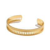 316L Stainless Steel Geometric Hollow Bangle Women Cuff Bracelet 