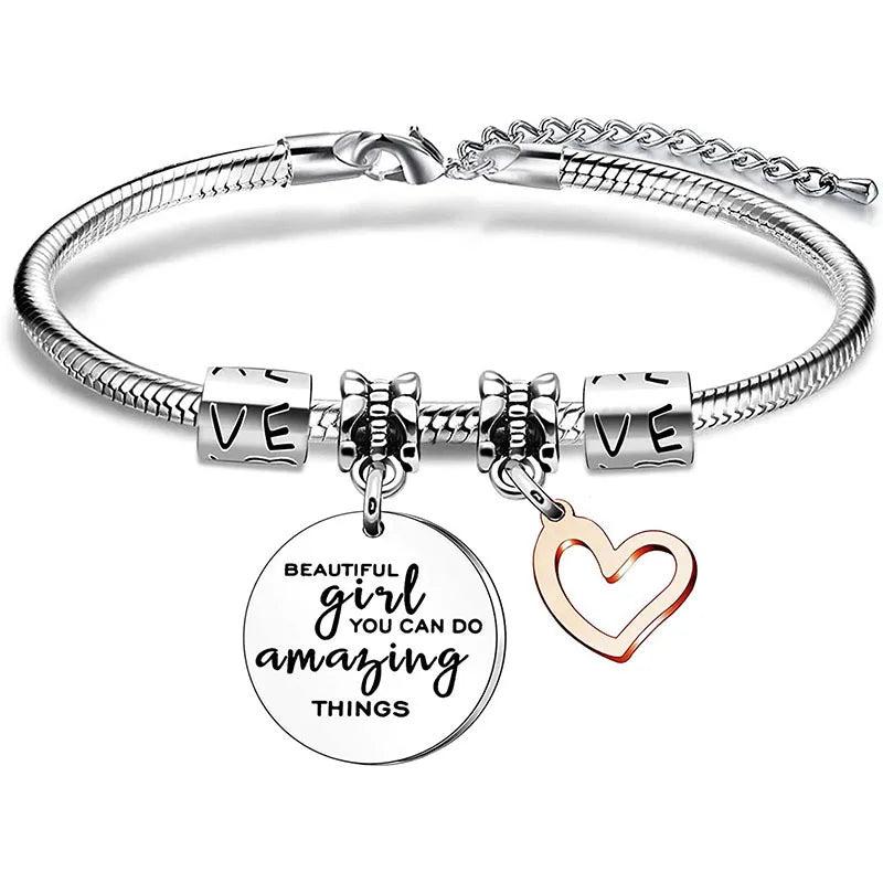 Giul Amazing Things Bangle for Women Titanium Love Heart Bracelet