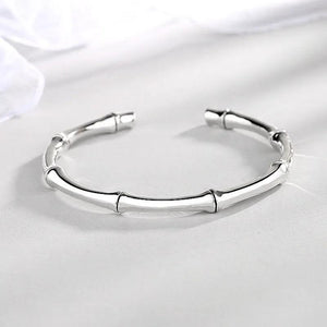 Women's Silver Bracelet Bamboo Knot Classic Opening Temperament Jewelry