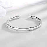 Women's Silver Bracelet Bamboo Knot Classic Opening Temperament Jewelry