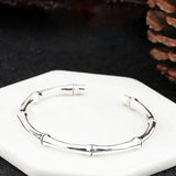 Women's Silver Bracelet Bamboo Knot Classic Opening Temperament Jewelry
