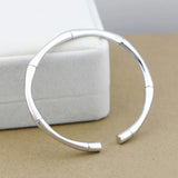 Women's Silver Bracelet Bamboo Knot Classic Opening Temperament Jewelry