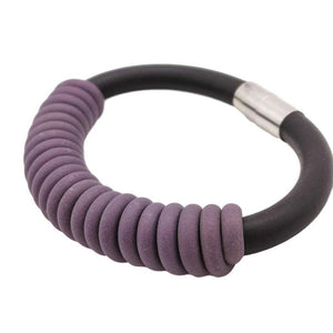 Rubber Leather Bracelets Women Charm Bangles Gothic Jewelry Accessories