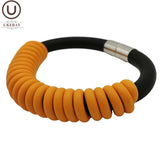 Rubber Leather Bracelets Women Charm Bangles Gothic Jewelry Accessories