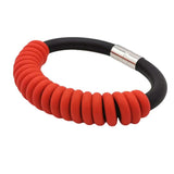 Rubber Leather Bracelets Women Charm Bangles Gothic Jewelry Accessories