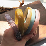 Vintage Tortoiseshell Resin Bracelet Geometric Round Bangle for Women