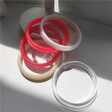 Vintage Tortoiseshell Resin Bracelet Geometric Round Bangle for Women