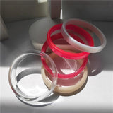 Vintage Tortoiseshell Resin Bracelet Geometric Round Bangle for Women