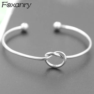 Foxanry Silver Heart Bangles Party Jewelry Birthday