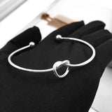 Foxanry Silver Heart Bangles Party Jewelry Birthday