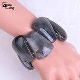 Vintage Resin Cuff Charm Bracelet for Women