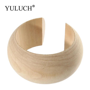 DIY Large Wooden Bangles Bracelet Jewelry for Women