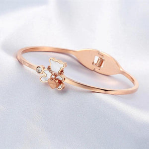 Little Bear Cuffs Bracelets Women's Stainless Steel Jewelry