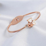 Little Bear Cuffs Bracelets Women's Stainless Steel Jewelry