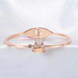 Little Bear Cuffs Bracelets Women's Stainless Steel Jewelry