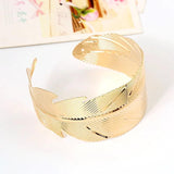 Feather Jewelry Upper Arm Bracelet & Bangle Boho Metal Charm Leaf Shaped Bangle