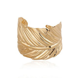 Feather Jewelry Upper Arm Bracelet & Bangle Boho Metal Charm Leaf Shaped Bangle