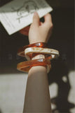 Vintage Resin Geometric Bangle Bracelet