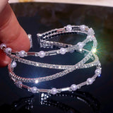 Crystal Bracelet & Bangles Charm Pearl Cuff Wedding Jewelry