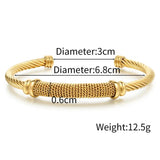 Punk Titanium Steel Cuff Bracelets Bangles Stainless Steel Knitted Bangle