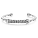 Punk Titanium Steel Cuff Bracelets Bangles Stainless Steel Knitted Bangle
