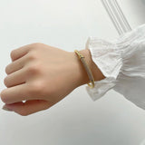 Punk Titanium Steel Cuff Bracelets Bangles Stainless Steel Knitted Bangle