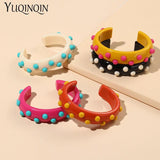Colorful Acrylic Charm Bangle Bracelet for Women