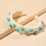 Colorful Acrylic Charm Bangle Bracelet for Women