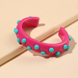 Colorful Acrylic Charm Bangle Bracelet for Women