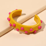 Colorful Acrylic Charm Bangle Bracelet for Women