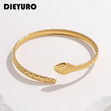 316L Stainless Steel Snake Cuff Bracelet For Women Girl